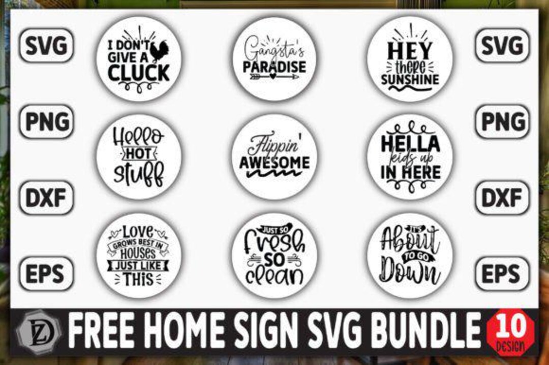 Free Home Sign SVG Bundle, Farmhouse Home Decor SVG Files for Cricut ...