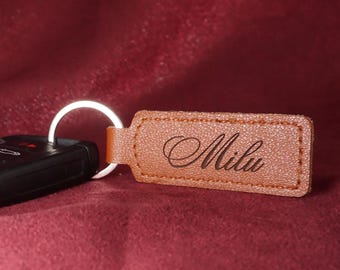 Custom Vegan Leather Keychain