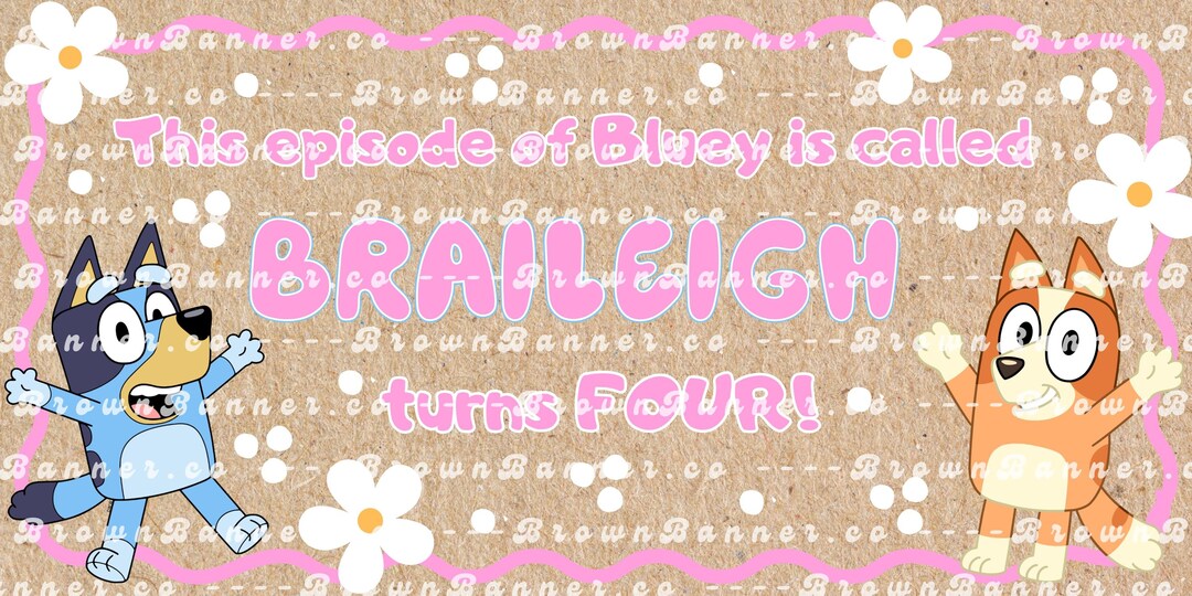 Bluey Birthday Banner Editable Template - Etsy