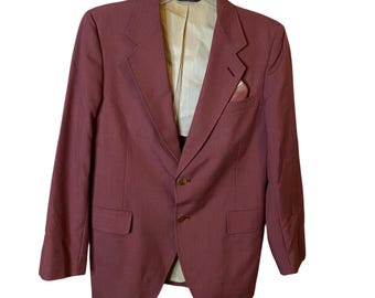 Vintage 70s Pierre Cardin Tan Blue Orange Striped Herringbone