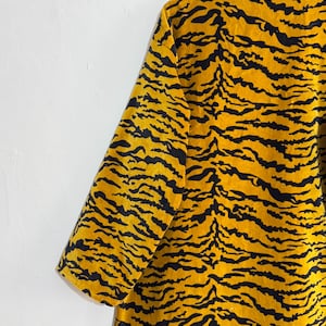 Velvet Tiger Print Kimono Robe, Boho Festival Duster Jacket, Handmade Lounge Wear image 9
