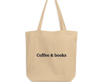 Coffee & Books Organic Cotton Tote Bag | Book Lover Gift