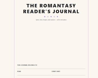 Romantasy Reader's Journal PDF imprimable | Journal romantique fantastique | Recherche d'épices, Tropes, Book Boyfriends, DNF Log