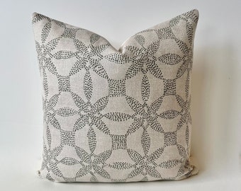 Green dotted geometric trellis decorative pillow cover