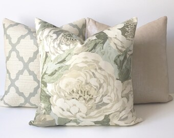 green floral pillow etsy