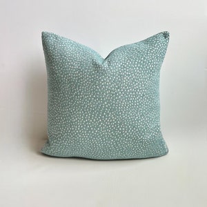 Light aqua confetti polka dot decorative throw pillow cover image 2