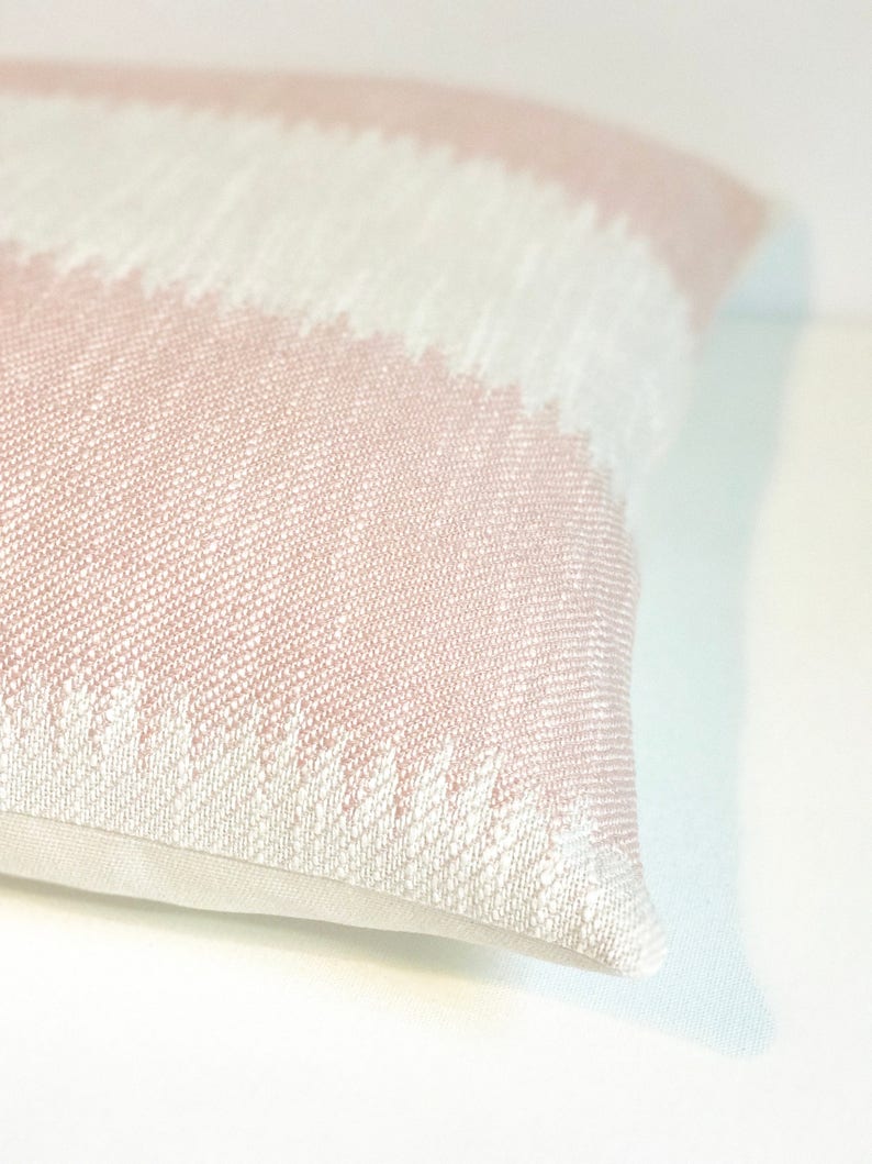 Blush pink ikat striped boho Decorative Pillow Cover image 2
