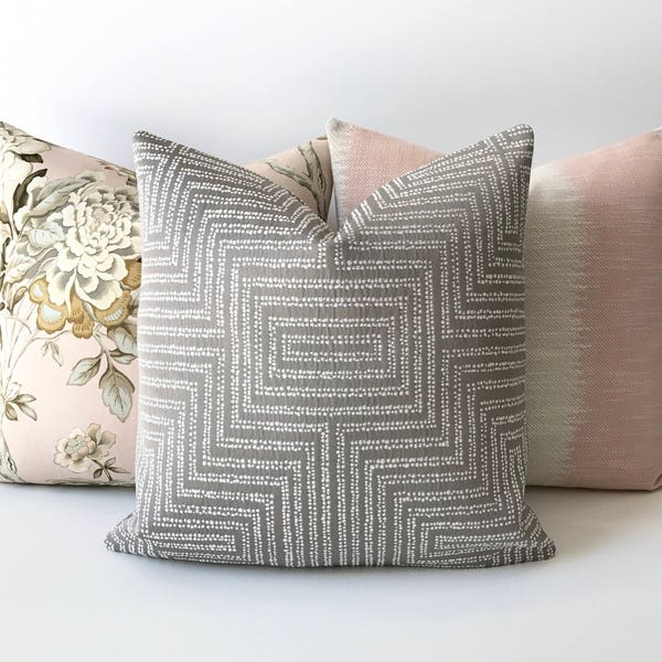 Taupe gray beige dotted modern geometric dwell studio decorative pillow cover