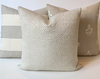 Gray confetti polka dot decorative throw pillow cover