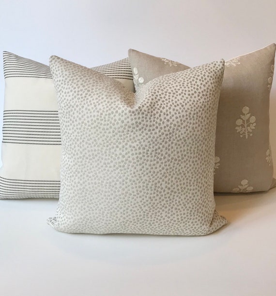 Off White Pillow Cover With Ash Gray Stripes Off White Pillow Cover With Ash Gray Stripes