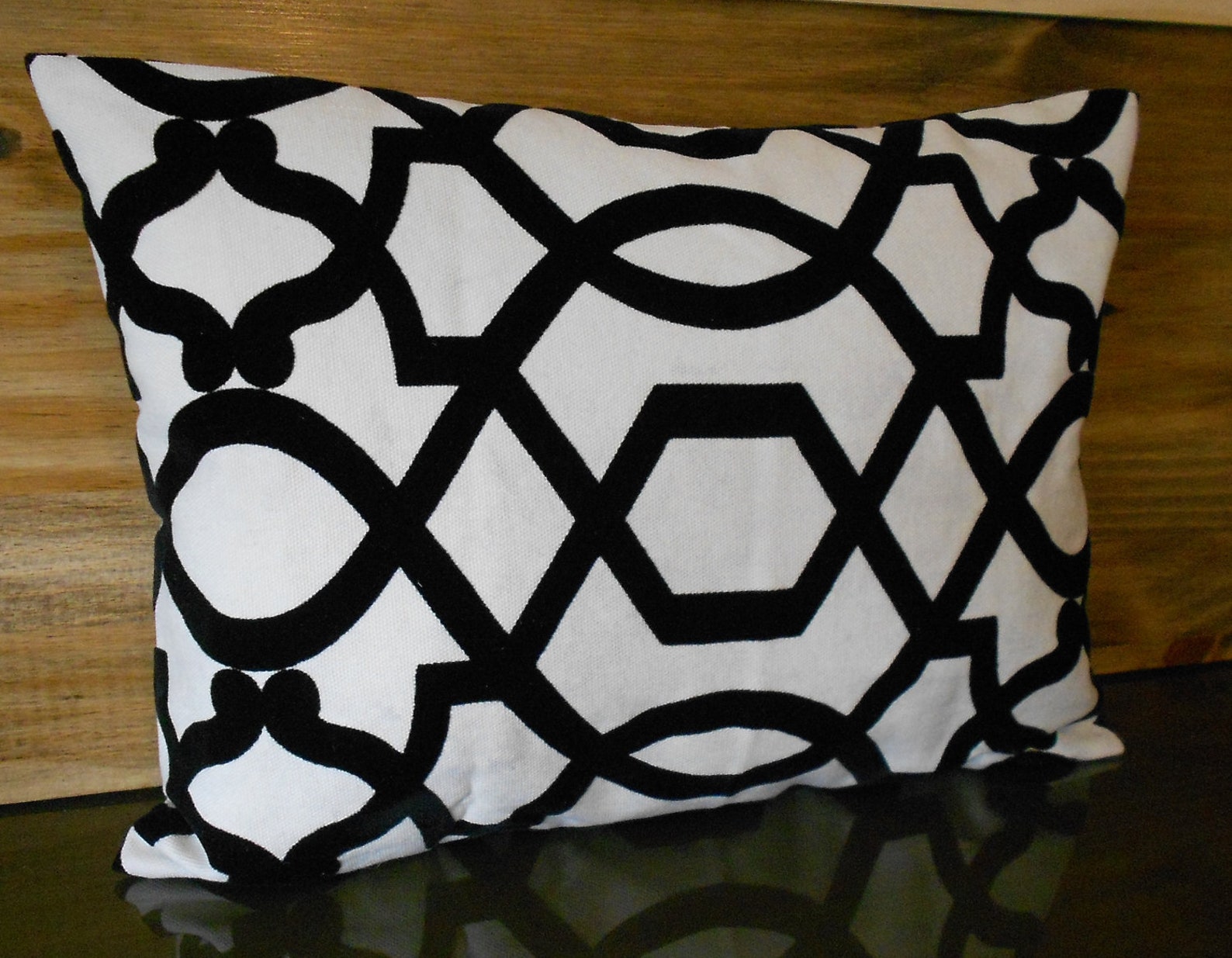 Black and White Trellis Velvet Decorative Pillow Cover Etsy