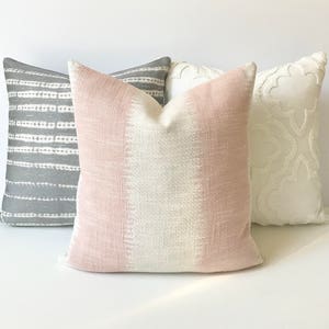 Blush pink ikat striped boho Decorative Pillow Cover image 9