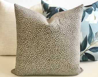 Gray chenille confetti polka dot decorative throw pillow cover