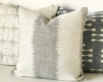 The Pillow Collection Imajica Ikat Gray Red Down Down Filled Throw Pillow The Pillow Collection Imajica Ikat Gray Red Down Down Filled Throw Pillow