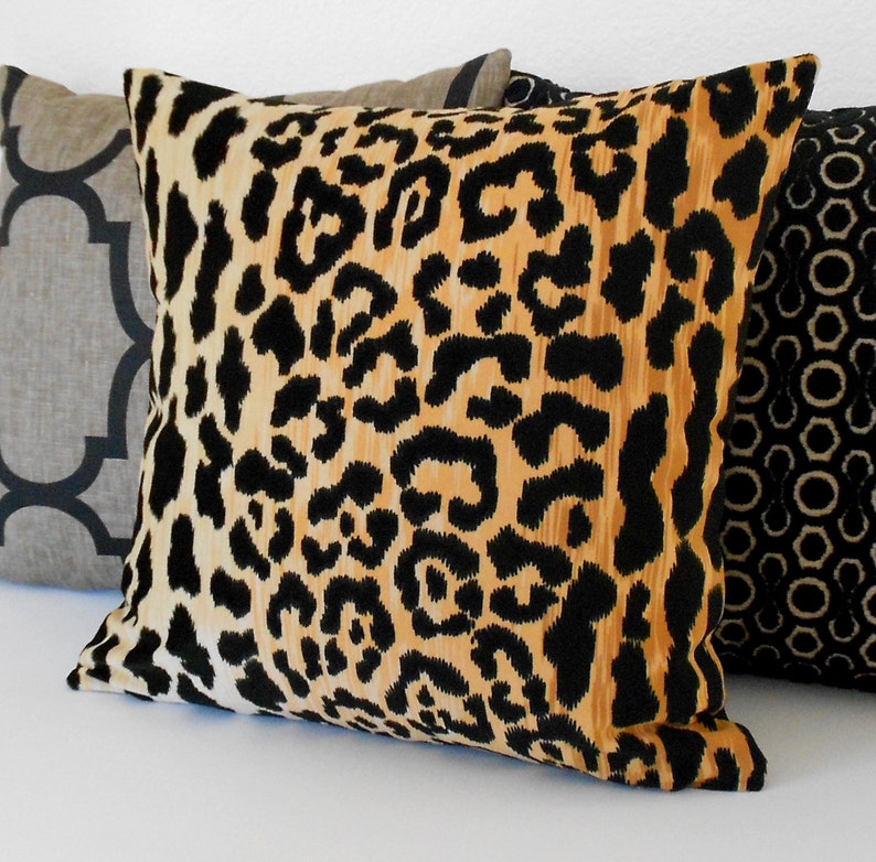 Leopard Velvet Decorative Pillow Cover Animal Print Pillow Etsy