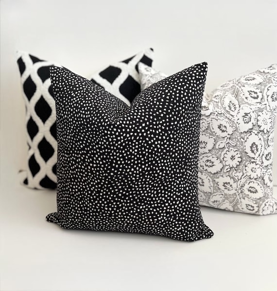Black and white polka dot throw pillows hotsell