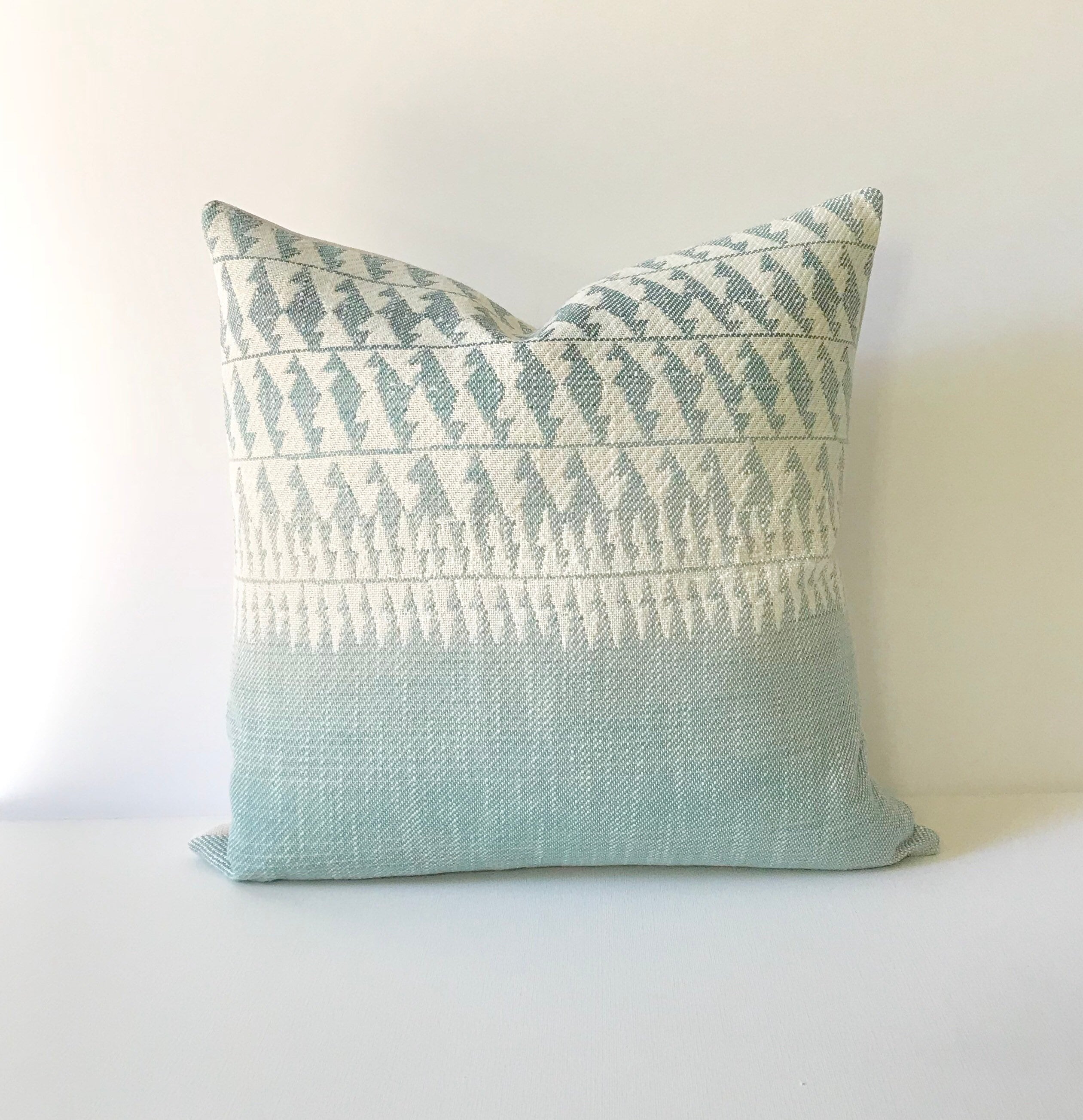 Light Aqua Blue Tribal Striped Boho Decorative Pillow Cover Etsy