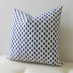 Both sides, Navy blue dots decorative pillow cover, navy blue spots pillow