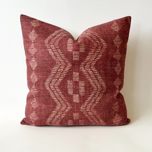 Brick red southwestern boho decorative throw pillow cover