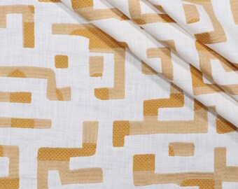 Gold embroidered geometric maze decorative pillow cover