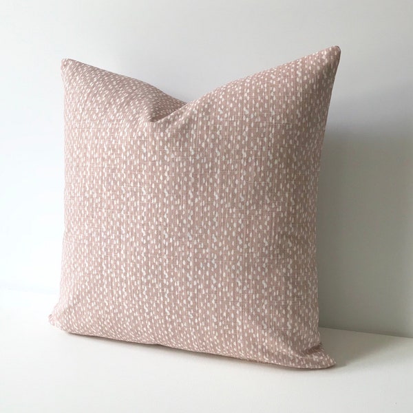 Blush pink and white modern pebble dots print decorative pillow cover