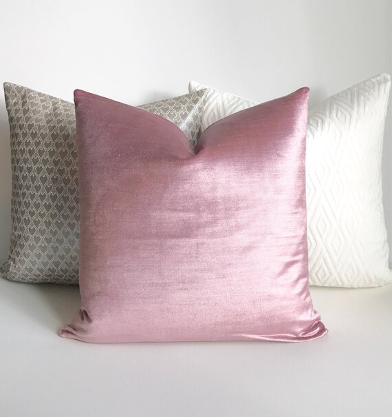 Lilac Pink Velvet Decorative Pillow Cover Accent Pillow Etsy