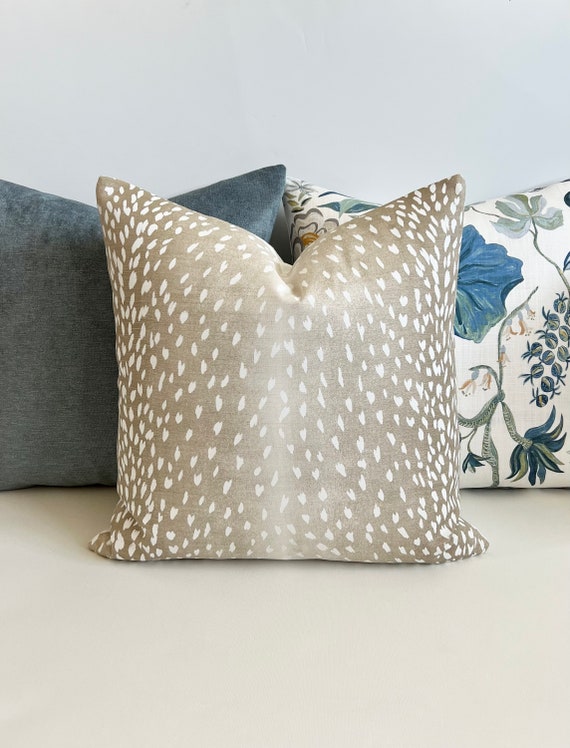 Fawn Antelope Vern Yip Pillow Beige Animal Print Decorative