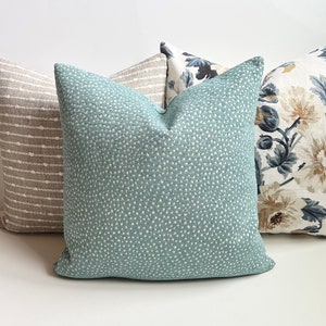 Light aqua confetti polka dot decorative throw pillow cover