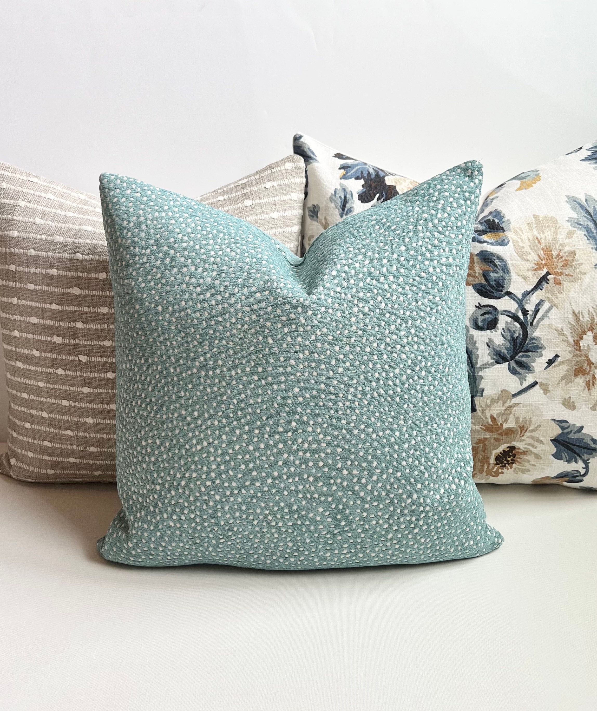 Aqua Throw Pillow Etsy