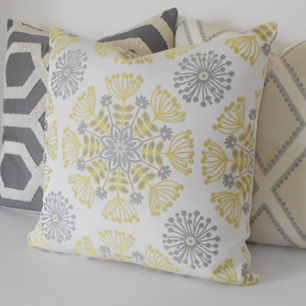 Grey Yellow Pillow Etsy