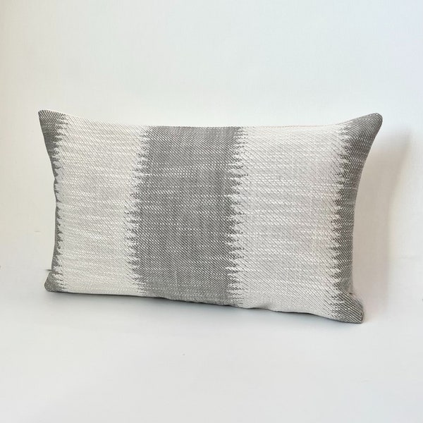 Gray ikat striped boho Decorative Pillow Cover