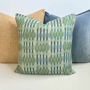 Southwestern ikat boho multicolor green and blue Decorative Pillow Cover