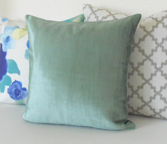 Light Teal velvet decorative pillow cover accent pillow Etsy