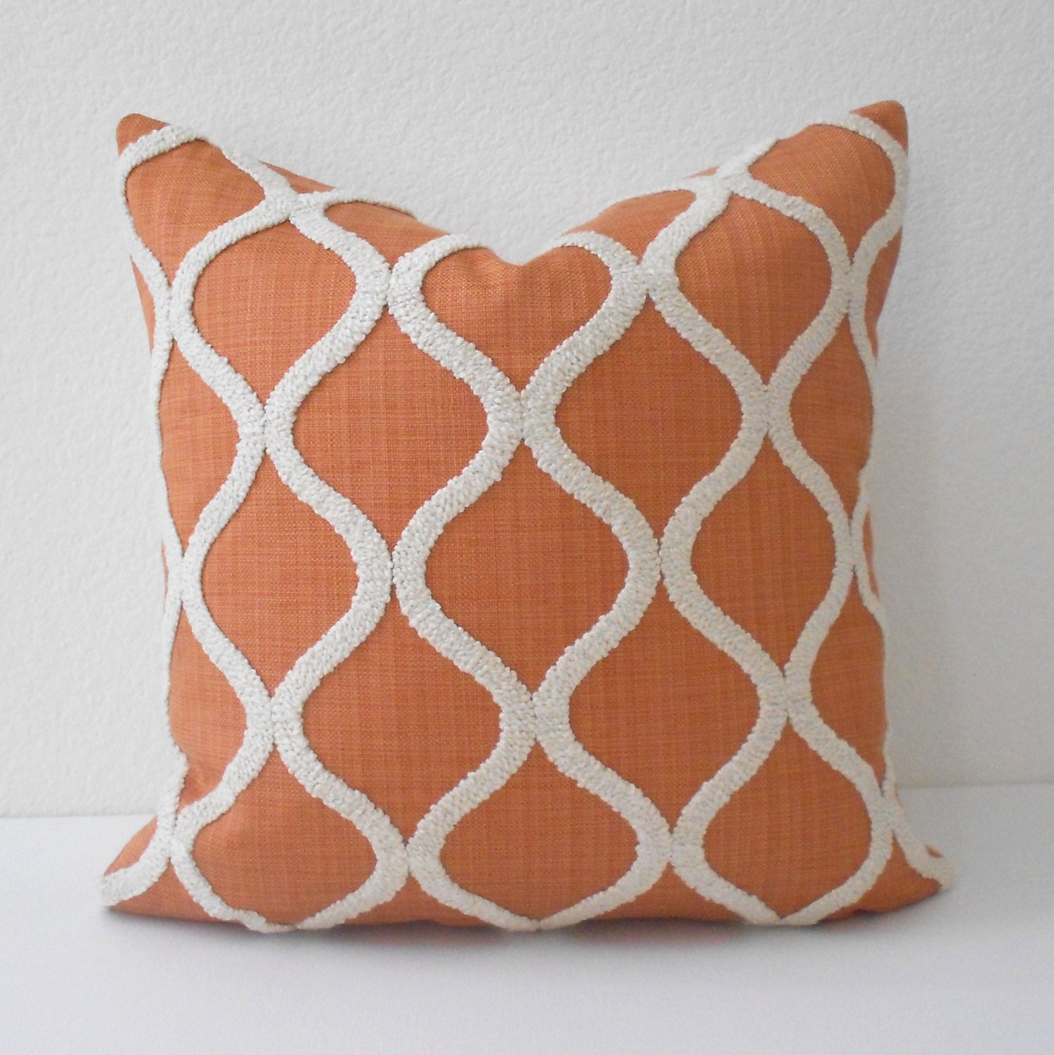 Orange Trellis Pillow