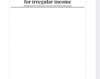 Irregular Income Budget Planner | Monthly Tracker (Digital Download)
