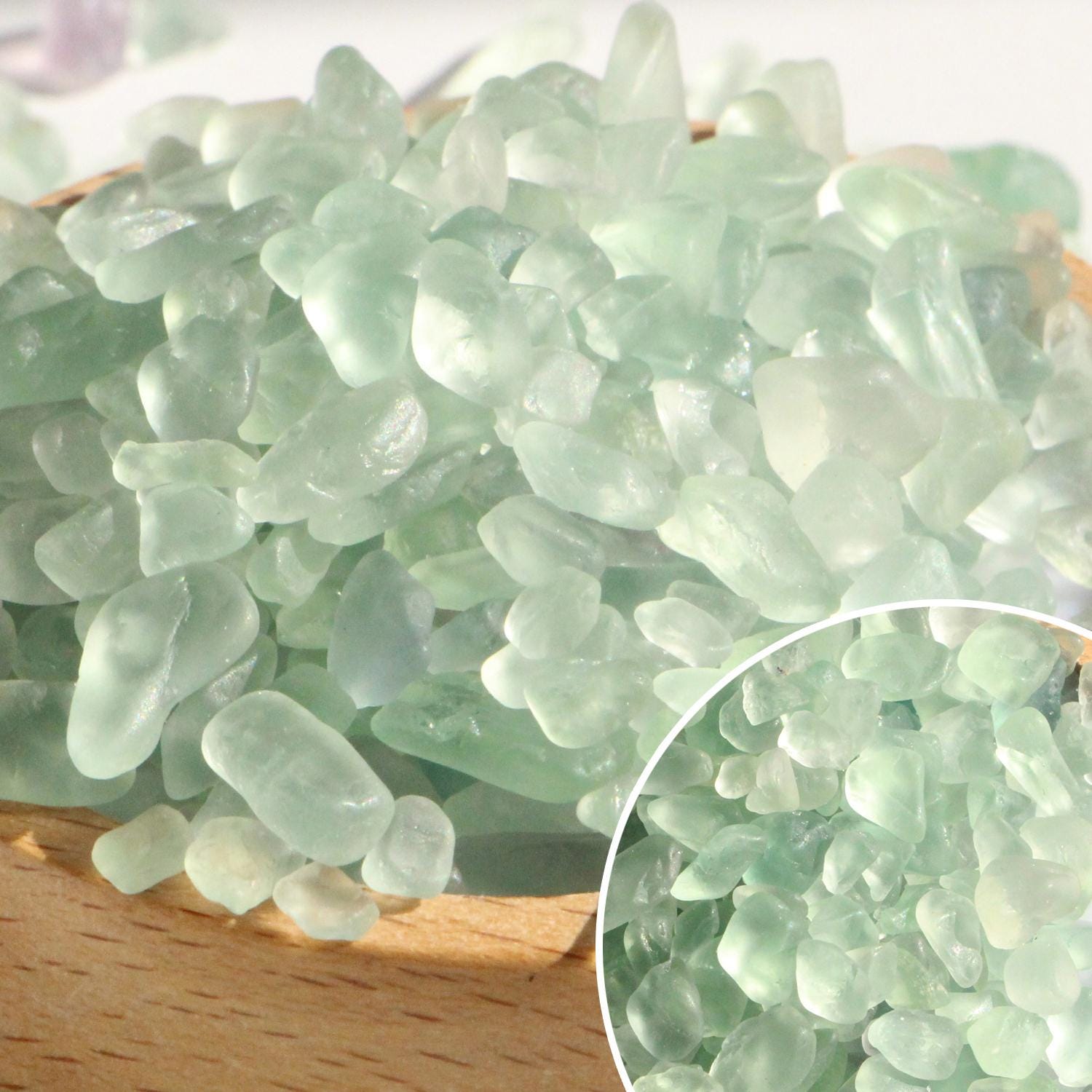 Chipmoss Natural Crystal Stone Chips, Moss Agate, Prehnite, Green Fluorite, DIY ...