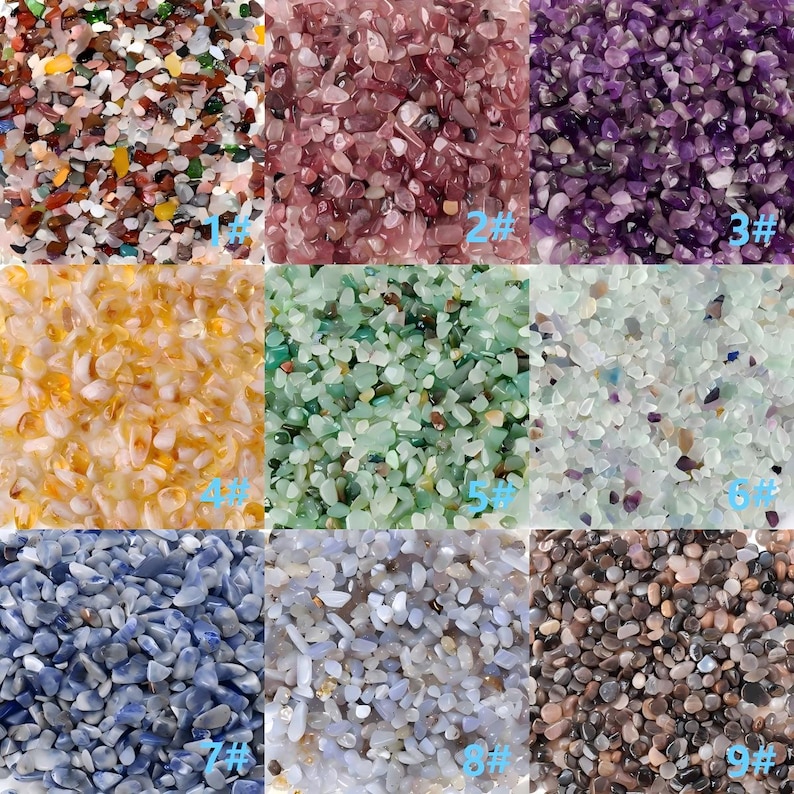 Stone Cheaps Natural Undrilled Gemstone Chips for Jewelry Making, Mixed Crystal ...
