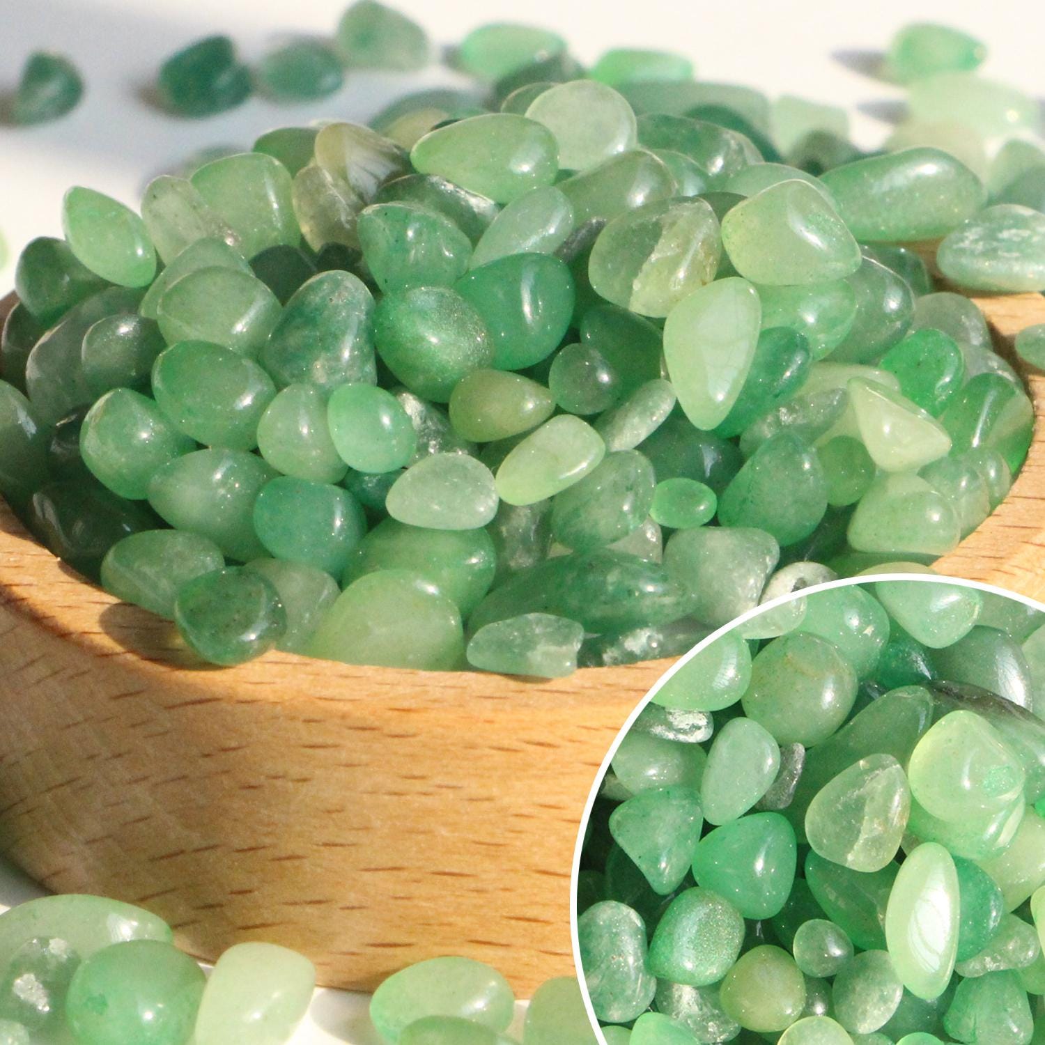 Chipmoss Natural Crystal Stone Chips, Moss Agate, Prehnite, Green Fluorite, DIY ...