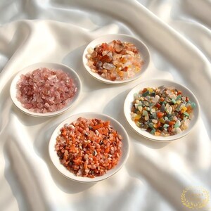 Natural Gemstone Crystal Chips – Strawberry Quartz, Agate (5-7mm Gravel)