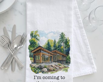 I'm Coming to the Cottage Tea Towel | Pop Culture Kitchen Towel | Heated Rivalry Gift | Hockey Romance Gift | Heated Rivalry Kitchen Towel
