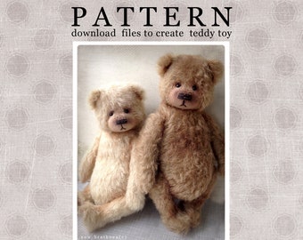 new PATTERN 2016 Download to create teddy like Kay and Gerda 23 cm /without clothes