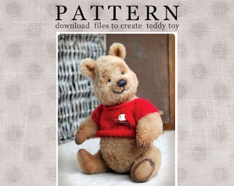 New PATTERN Download to create teddy like Poodrik 23 cm 9 inch