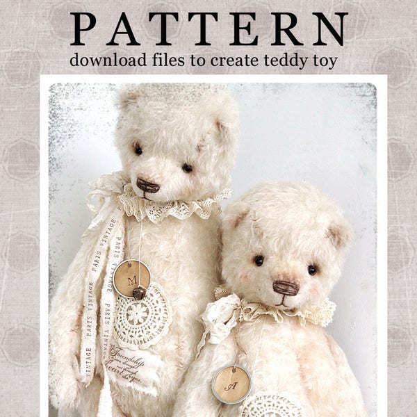 PATTERN Download to create teddy like Big White Marseille 19 inch