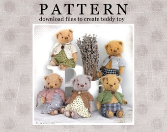 PATTERN Download to create teddy 5,5 inch like Bear Masha mini