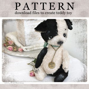 PATTERN Download to create Teddy Sweet Puppy Black Ear 8 inch image 1