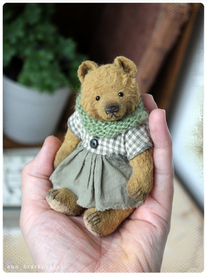 Artist Tiny Bear Grace OOAK 12 cm 5 inch image 10