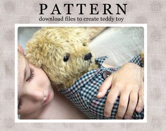 PATTERN Download to create Teddy like Classic Bear 16 inches and SHIRT