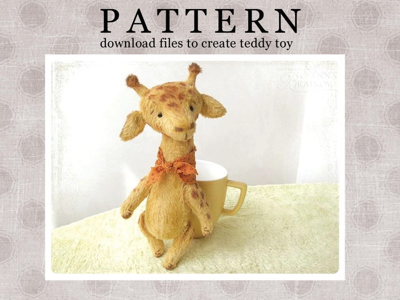 PATTERN Download to create teddy like Giraffe George 9 inch image 1