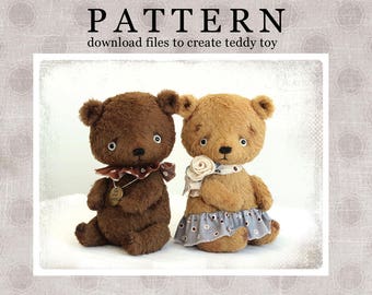 PATTERN Download to create teddy like Jelly and Jey 7inch