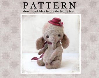 PATTERN Download to create teddy like Elefant Slonik in Hat) 5 inch